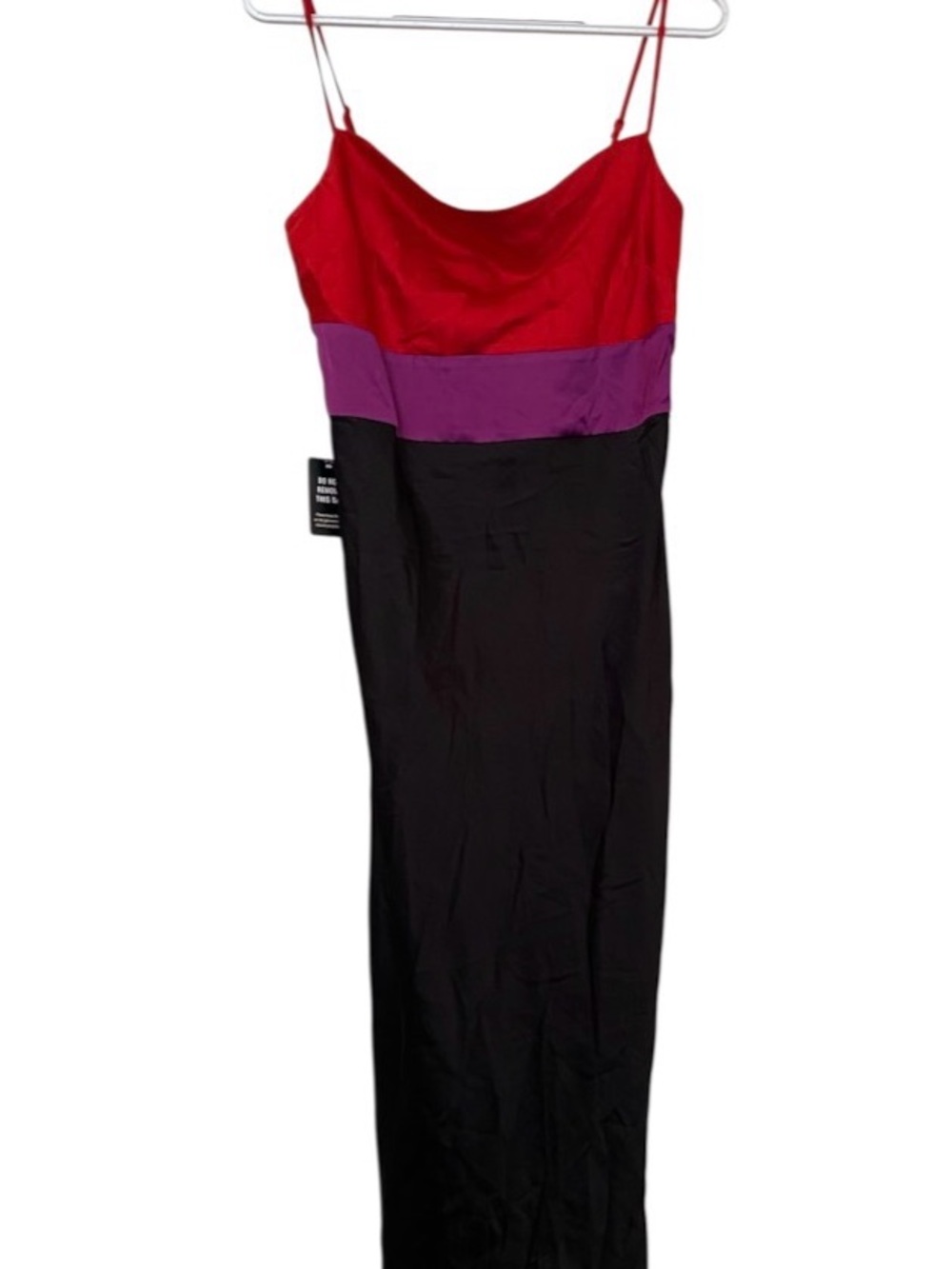 Express Colorblock Spaghetti-Strap Slip Dress Red, Purple, Black size small NWT